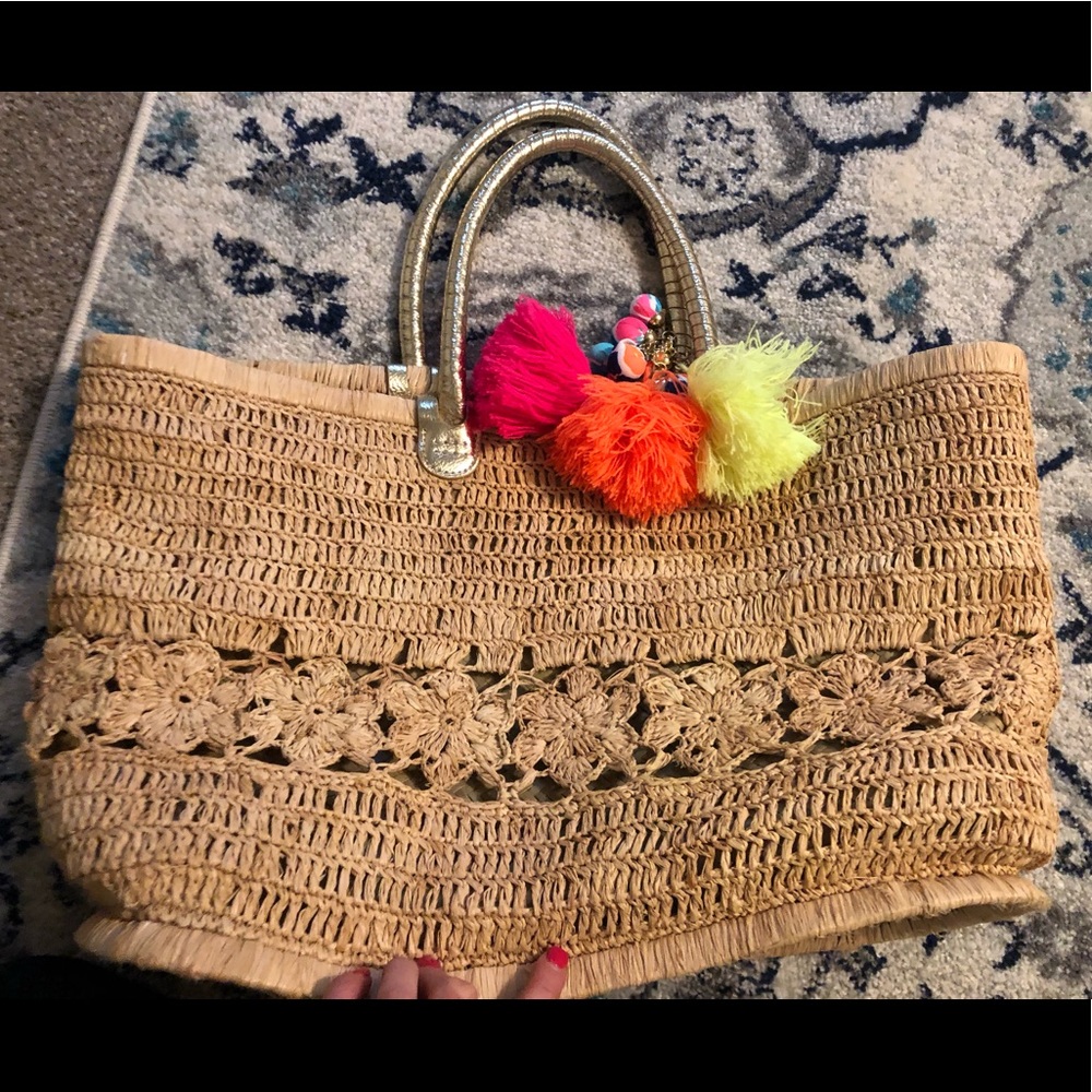 Lilly Pulitzer Large Straw Tote